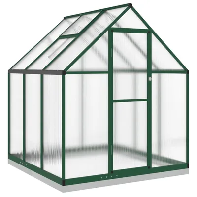 Zdjęcie produktu dla Szklarnia z ramą podstawy, zielona, 169x169x202 cm, aluminium