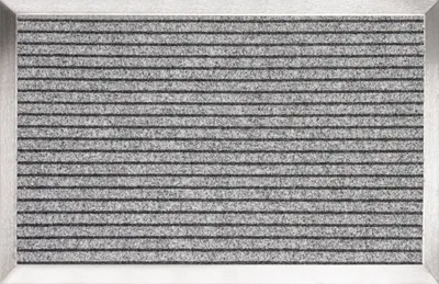 Produktbild von Rauhaar-Ripsmatte, Edelstahlrahmen, Matte aus Nadelvlies mit flexiblem Schaumstoffboden, hellgrau, 865 x 567 mm