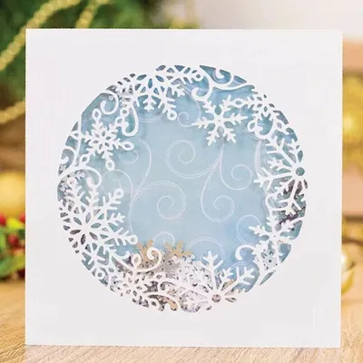 Metall-Schneidematrize Schneeflockenkreis für Scrapbooking
