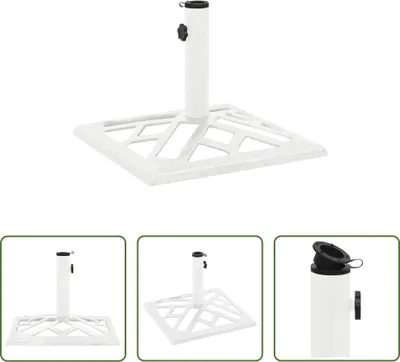 Immagine prodotto di The Living Store Supporto per ombrellone bianco 44x44x31 cm in ghisa