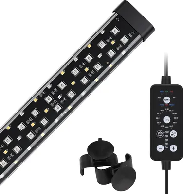Immagine prodotto di Lampada LED per acquari - Illuminazione per acquari - Sistema di illuminazione per acquari - Modalità 24/7 - Lunghezza: 41-68 cm - Colore: nero