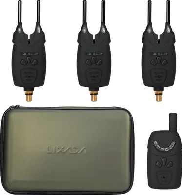 Obrázek produktu pro Lixada Elektronický signalizační systém pro rybaření, Bissalarm, LED, bezdrátový, digitální přijímač, sada zvukových upozornění s pouzdrem