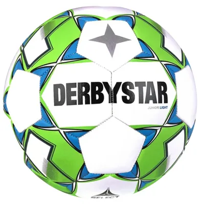 Productafbeelding van DERBYSTAR Junior Light, 350 gram, lichtgewicht voetbal, wit/groen/blauw, maat 5