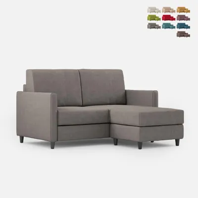 Produktbild von Moderner Zweisitzer-Stoffsofa 158cm mit Fußhocker Karay 140P - Grau