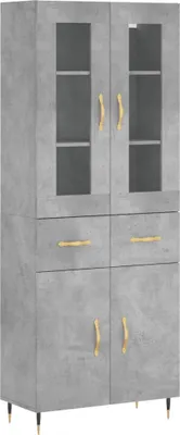 Obrázek produktu pro Skříň highboard betonově šedá 69,5x34x180 cm kompozitní dřevo