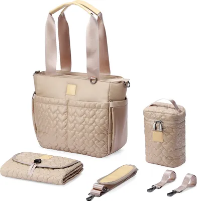 Produktbild von Brisby Florence Wickeltasche/Schultertasche – Nylon – Champagner – mit Kühltasche