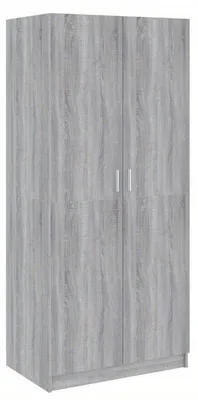 Immagine prodotto di Armadio in legno lavorato, finitura grigio effetto legno Sonoma, con dimensioni compatte di 80x52x180 cm