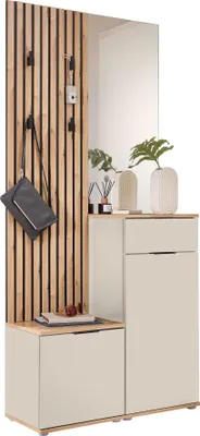 Produktbild von Kompaktgarderobe EASY in Artisan Eiche / kaschmir, (BxHxT) 88x195x35 cm