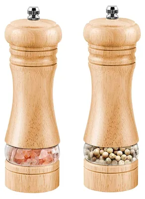 Salz- und Pfeffermühle aus Holz, 2er-Set, 16,7 cm, Keramikmahlwerk