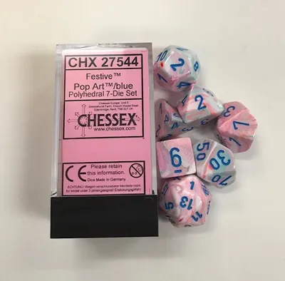 Obrázok produktu pre Chessex - Sada 7 kociek - Pop Art/Blue
