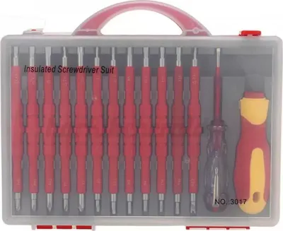 Produktbild von 14-in-1-Elektro-VDE-Schraubendreher-Set, isolierter Elektro-Schraubenzieher-Satz