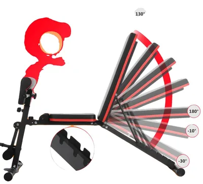 Imagen del producto de Bancos de pesas, con capacidad de carga de 200 kg, respaldo ajustable, diseño plegable, acolchado de 6 cm de grosor y bandas de resistencia incluidas