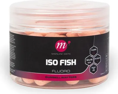 Produktbild von Mainline Baits ISO Fish Fluoro Dumbell Wafters Pink 12 x 15 mm