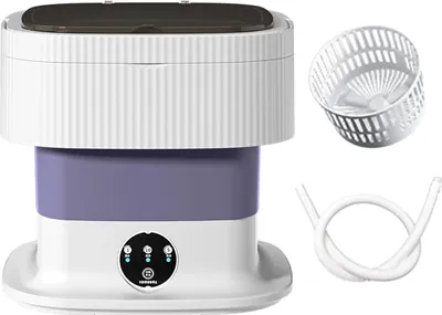 Produktbild von Faltbare 10L Waschmaschine – Mini-Waschmaschine für Unterwäsche, Socken und Handtücher, kompakt, tragbar und ideal für Zuhause oder Reisen.