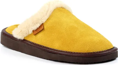 Produktbild von Lazy Dogz - Damen Hausschuhe "Otto", Mit Kunstpelz-Besatz, Wildleder GS568 (39 EU) (Senf)