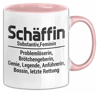 Produktbild von Chefin Tasse Geschenk Schäffin Geschenkidee Für Die Beste Chefin Kaffee-Becher (Rosa)