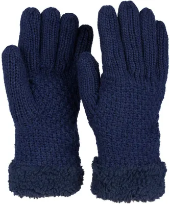 Productafbeelding van styleBREAKER Dames warme winterhandschoenen met parelmotief en fleecevoering, thermische gebreide handschoenen, wanten 09010032