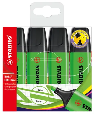 Produktbild von Textmarker - STABILO BOSS ORIGINAL - 4er Pack - grün
