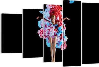 Produktbild von Bild auf Leinwand - Leinwandbild - 5 Teile - Mädchen bunt Rauch - 150x100cm - Wand Bild - Wanddeko - Wandbilder - Leinwanddruck - Bilder - Wanddekoration - Leinwand bilder - Wandbild - EG150x100-4505