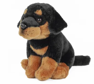 Produktbild von Kuscheltier Rottweiler schwarz/braun 30 cm sitzend Plüschhund