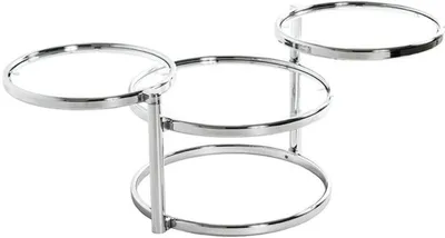 Produktbild von Azomor® Moderne verstellbare Couchtisch mit Chrom und Sicherheitsglas für das Wohnzimmer