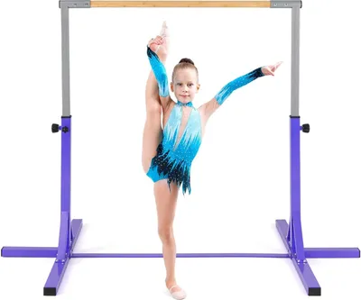 Image de Barre de gymnastique réglable pour enfants, 85-145 cm, violet