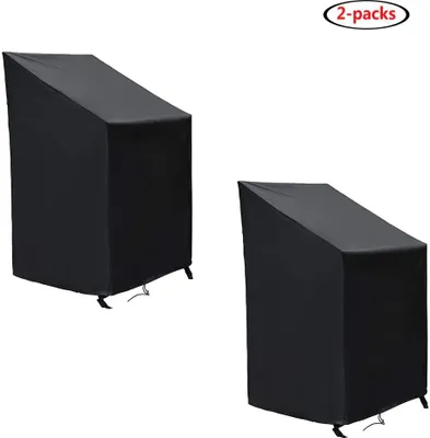 Produktbild von 2-Pack Schutzhülle für Gartenstühle Wasserdichtes Atmungsaktives 420D Oxford für Stapelstühle Abdeckung Gartenstuhl-24 Nutzungsmonate 65x65x80/120cm