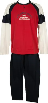 Immagine prodotto di Pigiama uomo cotone manica lunga pantalone lungo collo serafino RAGNO articolo N65991, 7-SETTIMA, Cotone 100%