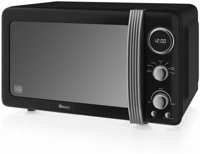 Mikrowelle 20 l 800 W 5 Stufen Retro Schwarz