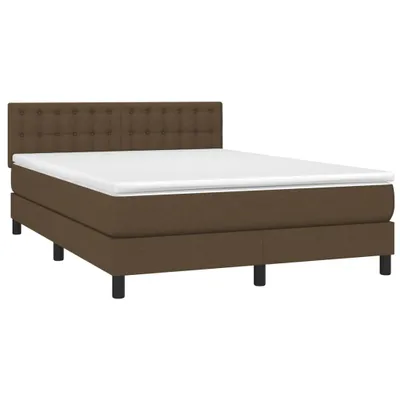 Produktbild von Boxspringbett mit Matratze Dunkelbraun 140x190 cm Stoff