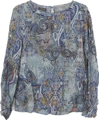 Produktbild von Basler Damen Bluse Tunika Shirt Oberteil Hemd blau Langarm Leicht Sommer Grösse 40
