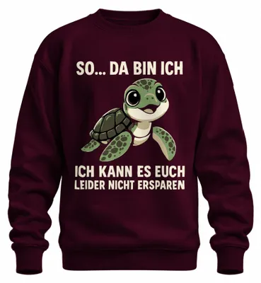 Immagine prodotto di Così ci sono purtroppo non salvabile tartaruga regalo carino unisex felpa pullover, Borgogna, S