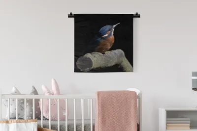 Produktbild von MuchoWow® Wandteppich Wandbehang Eisvogel - Federn - Vogel 60x60 cm Tapisserie Dekoration Wandtuch - Dekorationen - Wand Decke