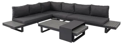 Produktbild von home24 Loungegruppe - 4-teilig - Aluminium / Webstoff