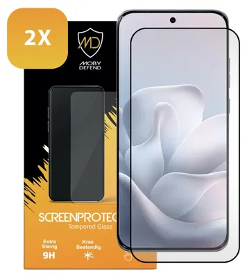 Productafbeelding van 2-Pack MobyDefend Screenprotectors - Geschikt voor  Motorola Edge 70 Fusion  -  Screensavers Met Zwarte Randen - Gehard Glas