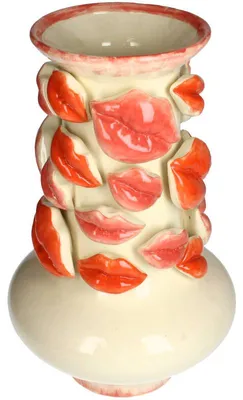 Produktbild von HD Collection Vase Lippen Keramik Rot 23x23x36cm