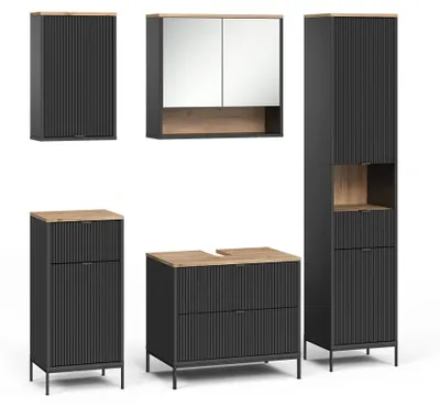 Imagen del producto de Juego de muebles de baño Vicco Eliza /Roble vikingo 5 piezas, Model 71942