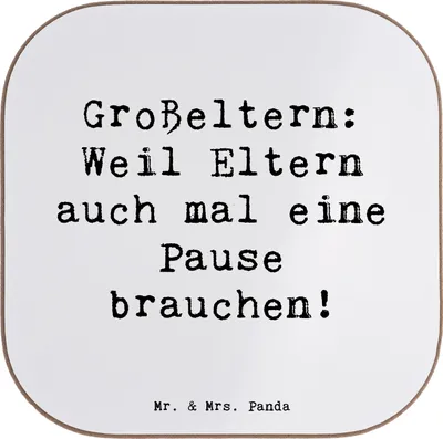 Produktbild von Mr. & Mrs. Panda untersetzer personalisiert Großeltern Pause - Weiß - Geschenk, Bierdeckel Mit Namen, Enkelkinder, Personalisierte, Personalisierter, Verwandte, Familie