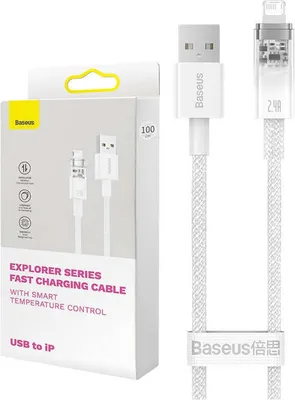 Produktbild von Baseus Explorer Serie Kabel Usb - Lightning 2.4A 2 M Weiss (Cats010102)