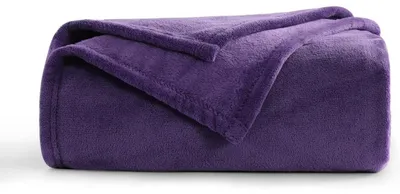 Obrázok produktu pre Plyšová prikrývka, fialová, 130x150 cm, fleecová deka na zimu