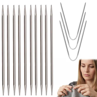 Produktbild von 13-teiliges Rundstricknadelset, Stricknadeln für Socken, 4 mm Nadelspiel, in verschiedenen Größen, ideal für Socken und Winteraccessoires
