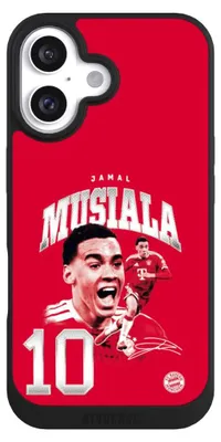Produktbild von NIVOCASE Handyhülle für Apple iPhone 16  Hülle NIVOpure Case Schwarz FC Bayern München FCB Jamal Musiala