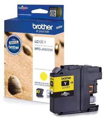 Produktbild von Brother LC12EY, Gelb, Tinte auf Pigmentbasis, 1 Stück(e), 1200 Seiten, Einzelpackung