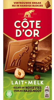 Produktbild von Côte d'Or L'Original Milchschokolade mit Haselnüssen 180g
