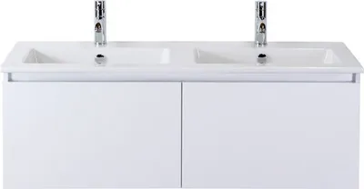 Produktbild von Sanox Badmöbel-Set Frozen BxHxT 121 x 42 x 46 cm Frontfarbe weiß mit Waschtisch Keramik weiß 75734901
