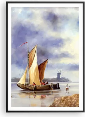 Produktbild von Gerahmtes Poster - Schwarzer Rahmen - Fischer Schiff Fan - 70x100 cm - Wand Bild - Wanddeko - Wandbilder - Kunstposter - Wandposter - Bilderrahmen - Bilder - Kunstdruck - Wandbild - P2BPA70x100-4318