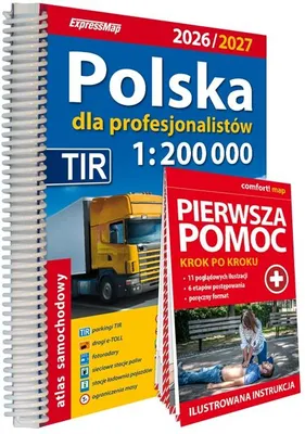 Obrázek produktu pro Polska Atlas Samochodowy dla Profesjonalistów 1:200 000 + Pierwsza Pomoc 2025/2026