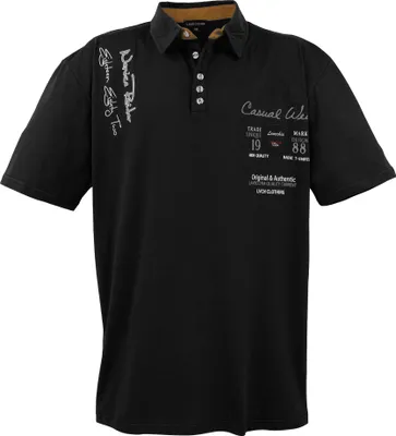 Produktbild von Übergrössen Hippes Polo-Shirt Kurzarm LAVECCHIA Schwarz 7XL