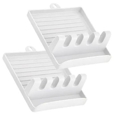 Produktbild von EDIBAZZAR | Küchenorganizer-Set, 2-teilig, mit Löffeldeckelhalter, weiß