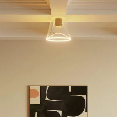 Immagine prodotto di Plafoniera design con lampadina Ghost a cono trasparente